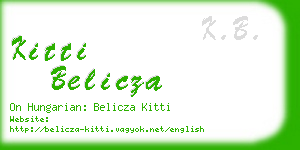 kitti belicza business card